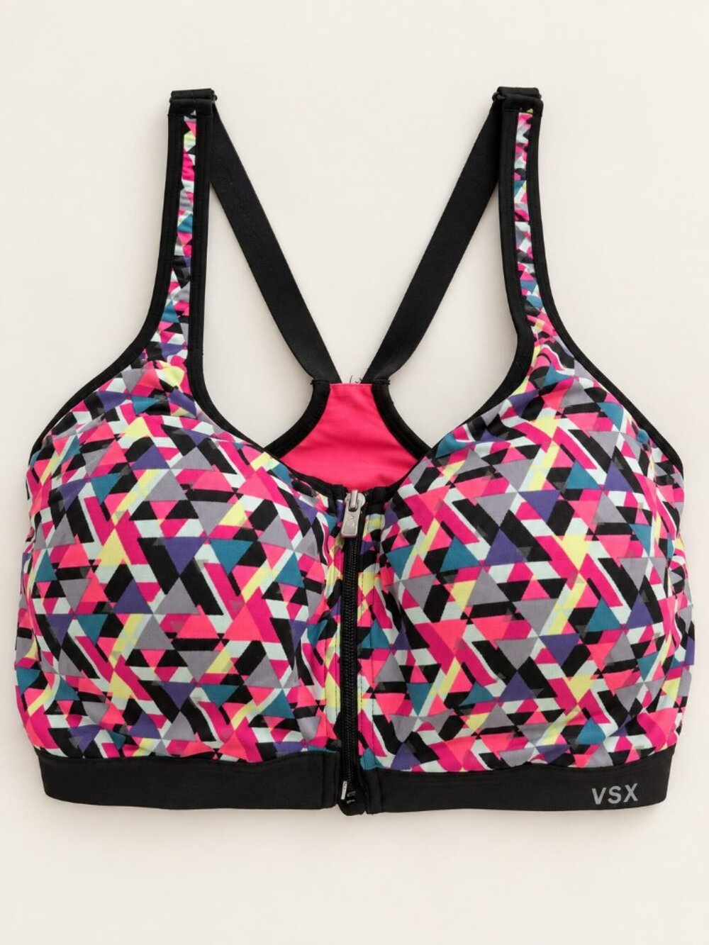 Victoria's Secret VSX Geometric Front Zip Sports Bra 32DD